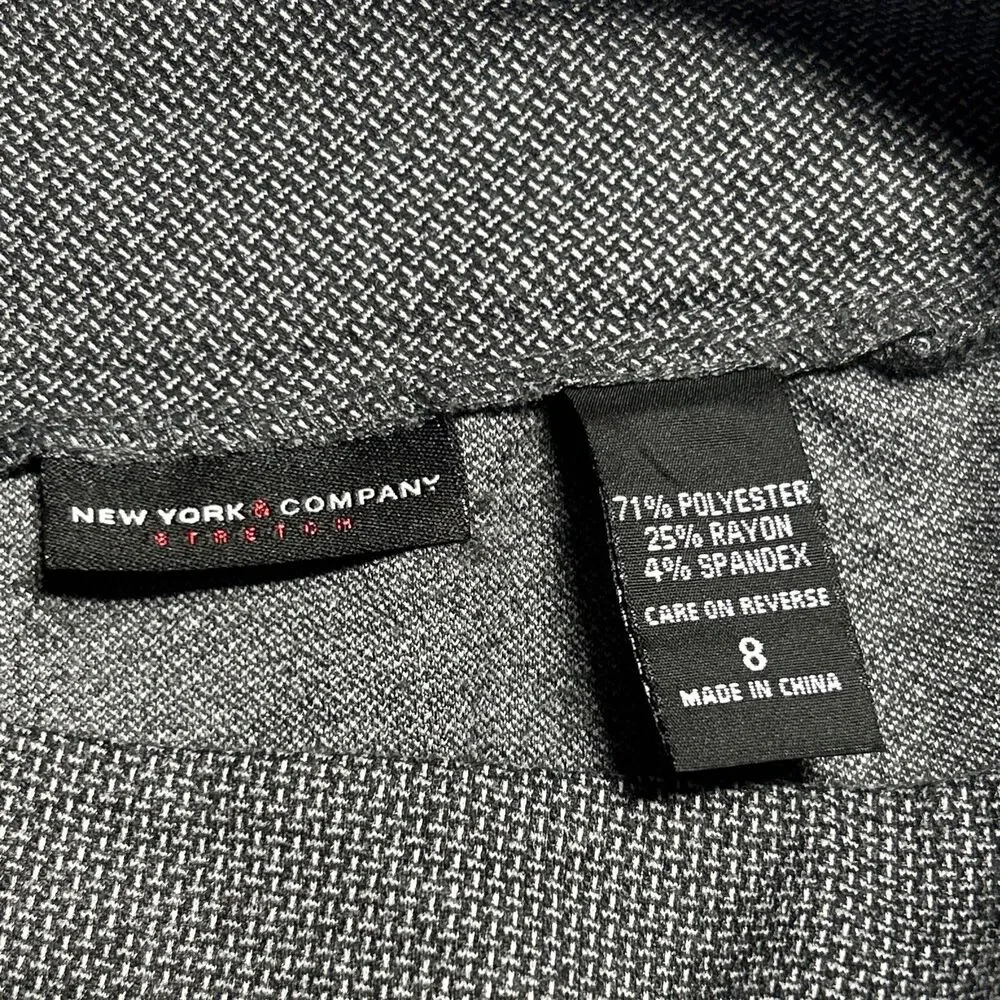 New York & Company Stretch Womens Skirt Sz. 8 Gray Business Casual Zipper Back